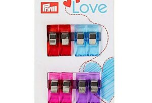 Prym love 610180 tessuto clip 2,6cm azzurro/rosso/viola/rosa – 18×6,7×1,2cm