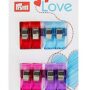 Prym love 610180 tessuto clip 2,6cm azzurro/rosso/viola/rosa - 18x6,7x1,2cm