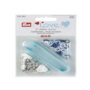 Pinza bottoni automatici per maglina, prym love, 8mm verde bianco/celeste/blu