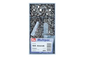 100 bottoni a pressione automatici 15mm prym anorak bottone silver 390260