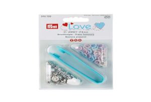 Pinza bottoni automatici per maglina, prym love, 8mm rosa/azzurro/perla