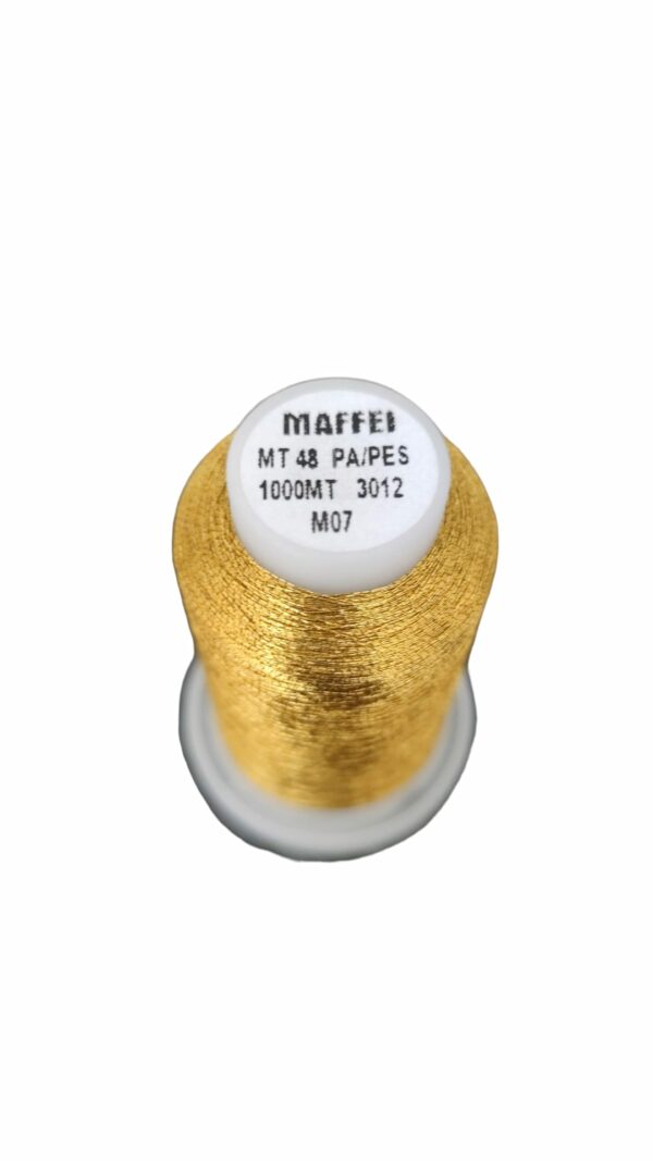 Spole da ricamo Metal Maffei oro M07  1000 metri - immagine 3